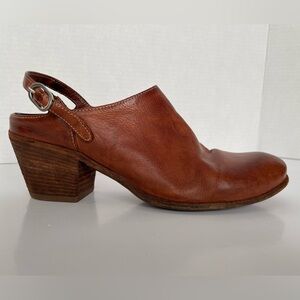 Officine Creative Cognac Leather Slingback Mules EU 37 Fits 7-7.5 Made in Italy